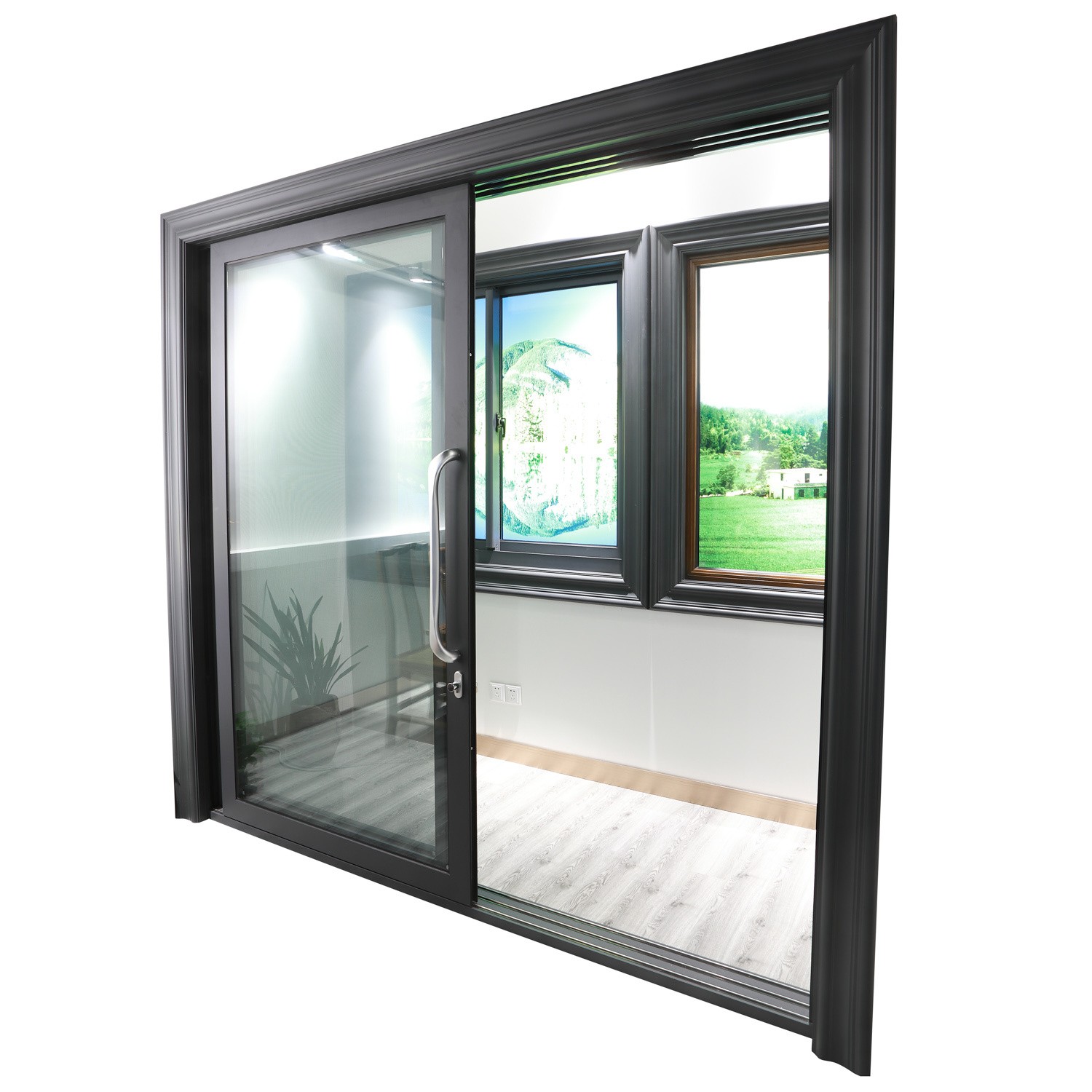 Алюминиевое окно 1500×1800 мм. /серия GFT1566 Алюминиевое окно 1500×1800 мм. /серия GFT1566